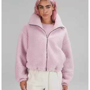 Cinchable Fleece Zip-Up in Pink Peony Size 6